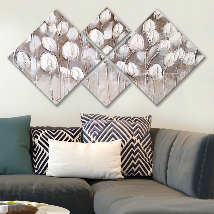 Wallity Conjunto de 4 Cuadros Decorativos de MDF Multicolor Wallity Conjunto de 4 Cuadros Decorativos de MDF Multicolor